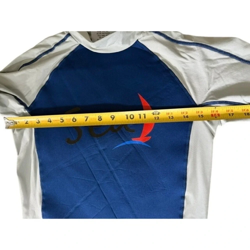 NEW Sea Equipment Australia Kids Navy Long Sleeve Sailboat Rash Guard Size 2XS